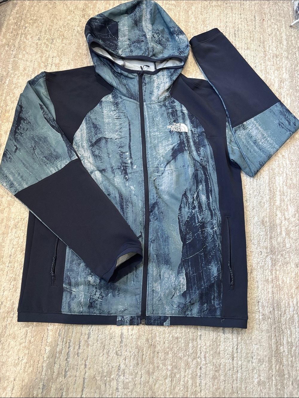 The North Face Men's Blue/Black Patterned Trench Coat